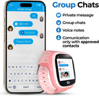Reloj para niños con rastreador GPS, llamadas bidireccionales, Rosa
