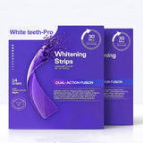 Tiras blanqueadoras de dientes moradas avanzadas, tratamiento de co...