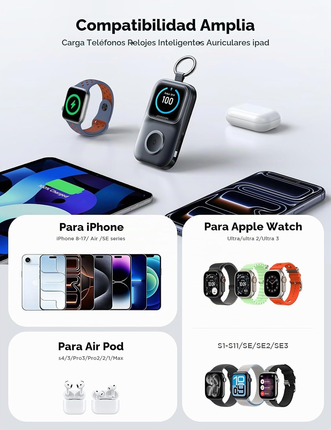 JOYROOM Cargador portátil para Apple Watch, batería externa de 5000...