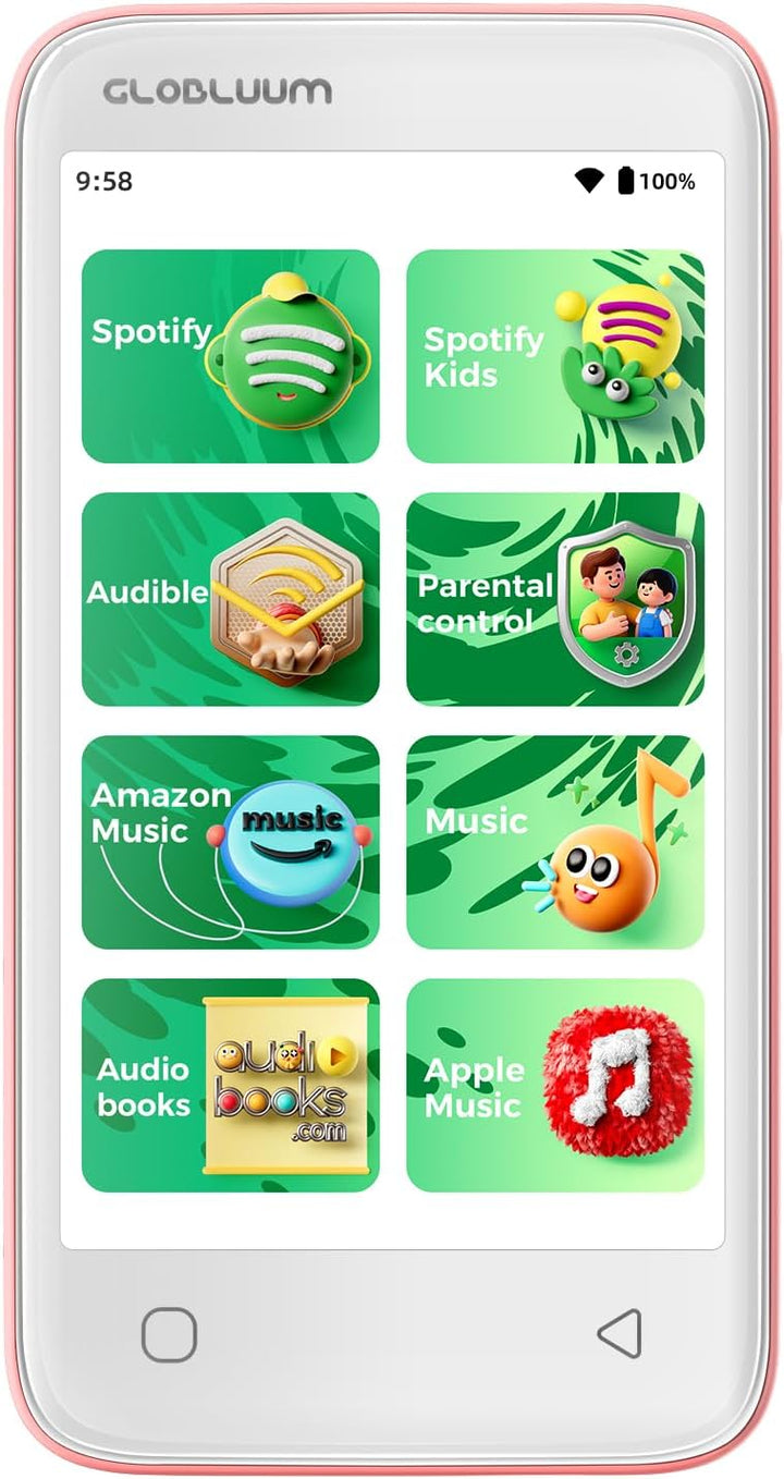 Globluum Reproductor MP3 de 80 GB para niños, controles parentales,...