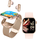 Reloj inteligente con auriculares, pantalla HD de 2.02 pulgadas, rastreador de actividad 2 en 1 con auriculares inalámbricos, impermeable, compatible con Android iOS, viene con 2 correas de