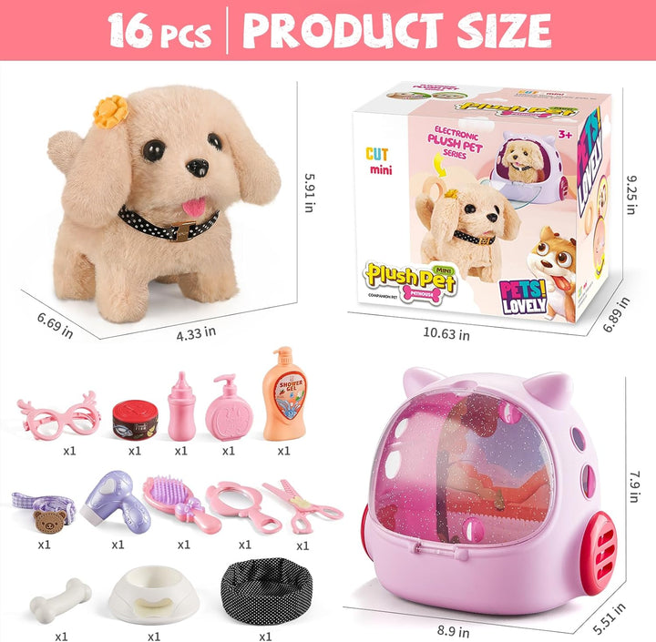 Vanvimen 16 piezas de juguetes de perro robot para niñas, juguetes...