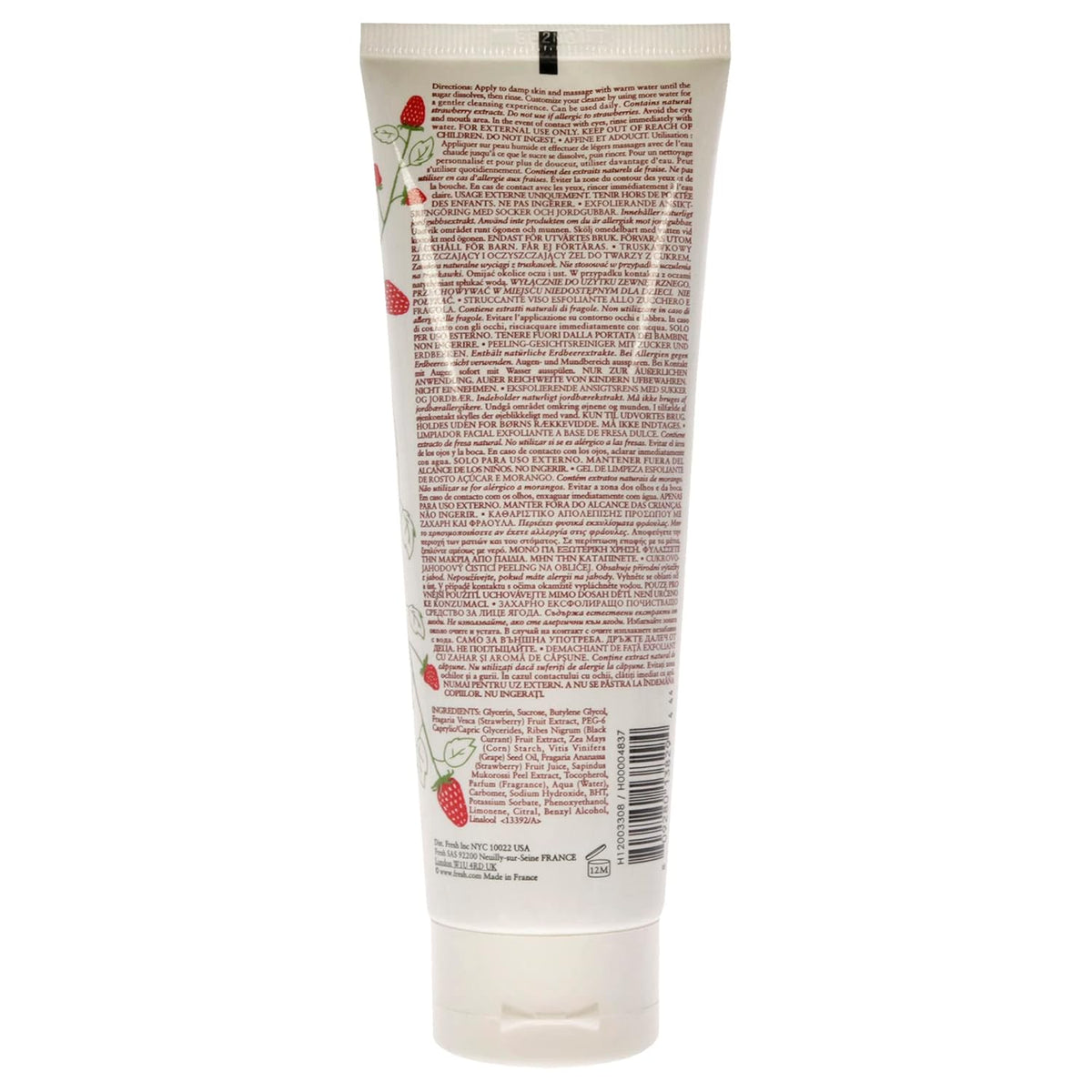 Fresh Limpiador facial exfoliante de azúcar fresa para mujer, 4.2 oz