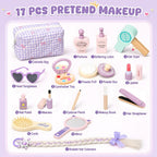 Set de Maquillaje de Madera para Jugar de 3 a 5 Años con Trenza de Princesa y Cierre