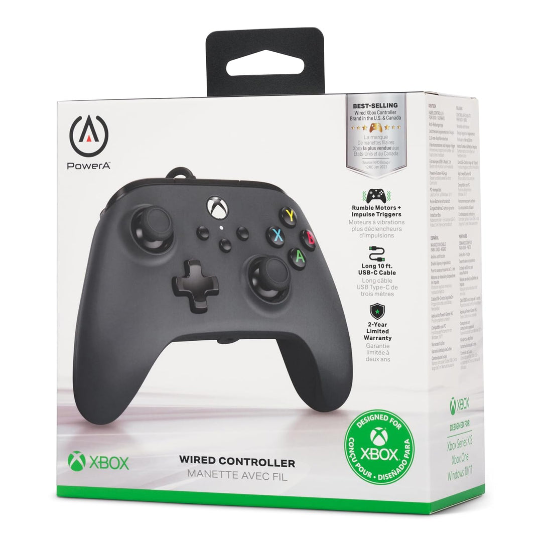 PowerA Wired Controller for Xbox Series X|S - Black, gamepad, wired...