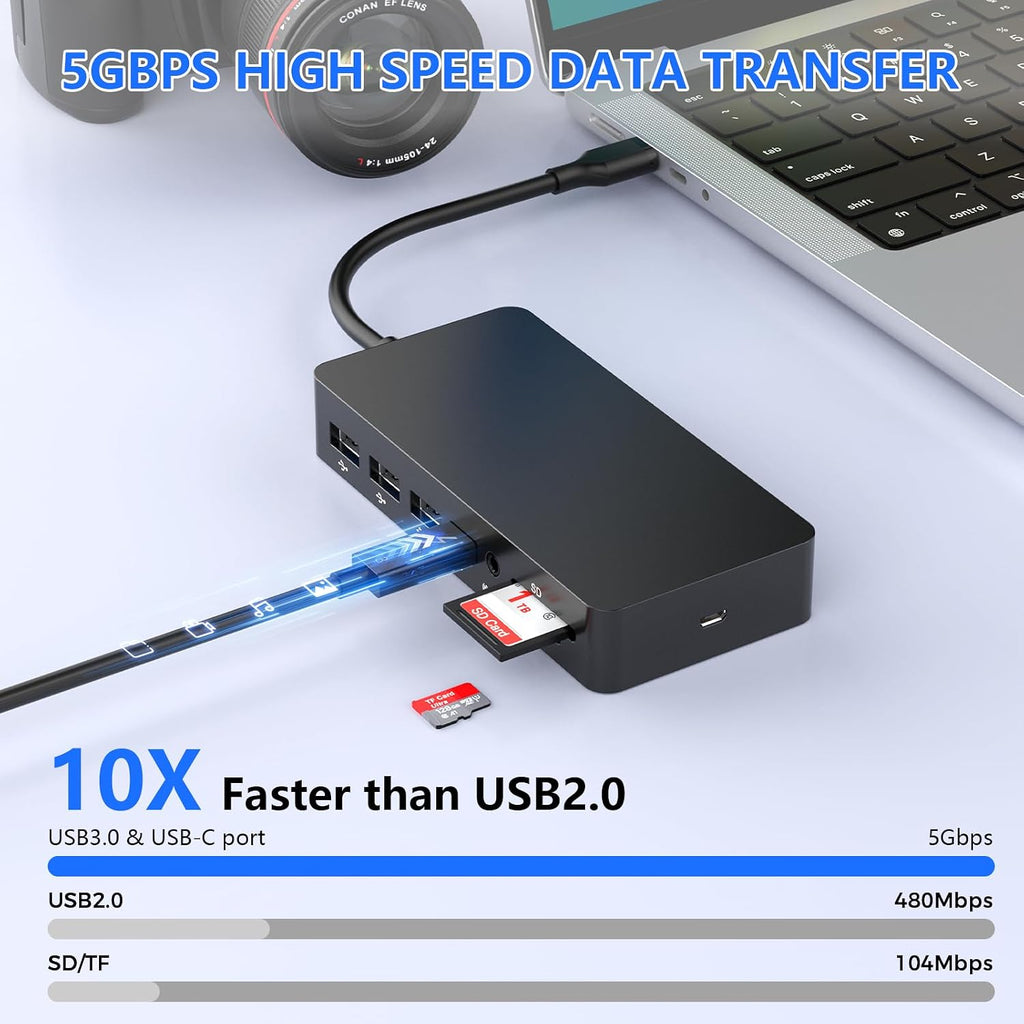 Estación de acoplamiento Surface Thunderbolt 4, triple pantalla a través de HDMI, VGA y DP con adaptador de corriente, Surface Dock compatible con Surface Pro 12/11/10/9/8/X/7 y Surface Laptop 5/4/3