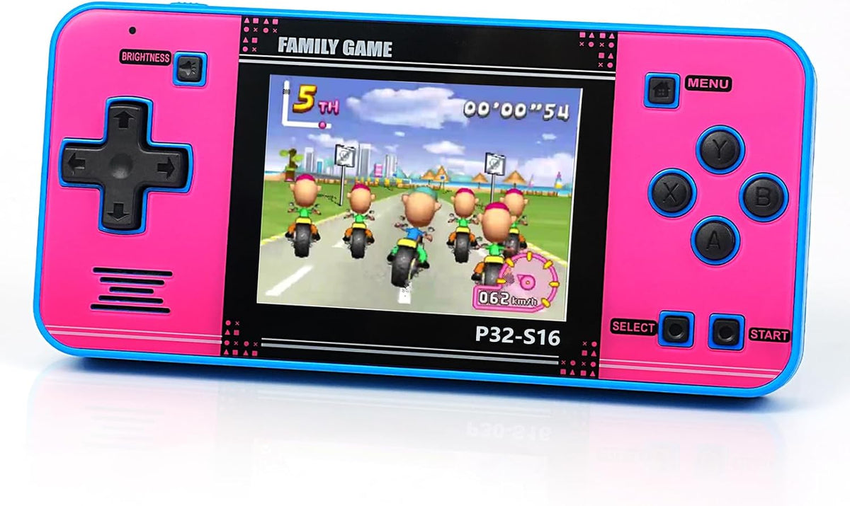 Juego de mano para niños, 220 videojuegos de 32 bits integrados, pantalla IPS de 3.0 pulgadas, juego portátil recargable, mini arcade de viaje, juguetes electrónicos de regalo para niños