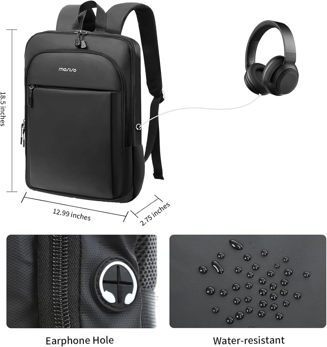 MOSISO Mochila para computadora portátil para hombre, delgada, lige...
