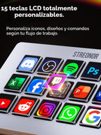 S15 Controlador de Stream, Lector de 15 Teclas LCD, Blanco
