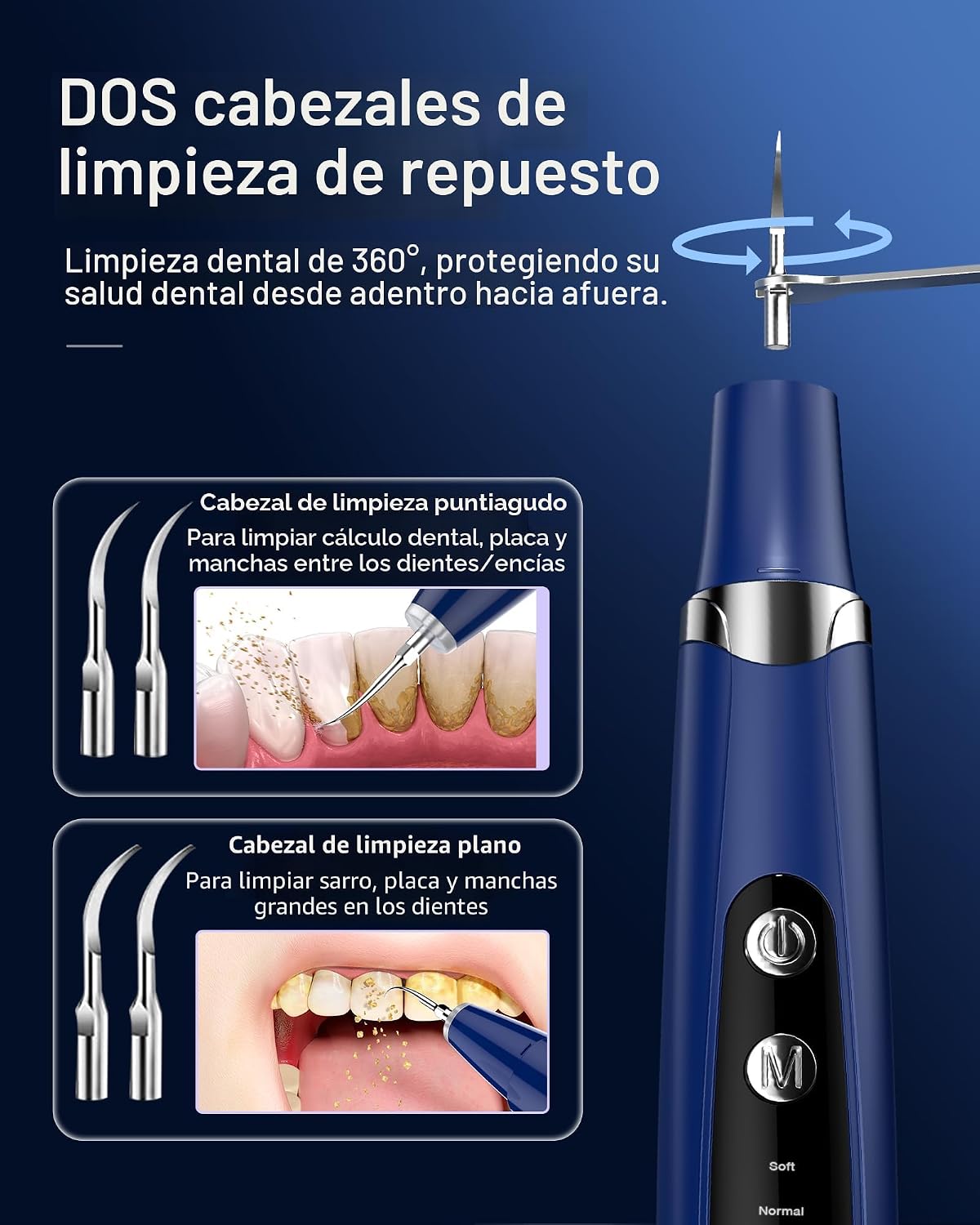 Removedor de placa para dientes, removedor de sarro para dientes co...