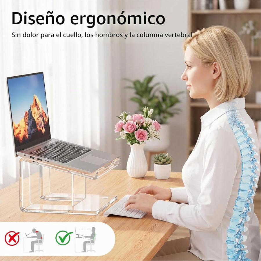 FUCDTEFC Soporte acrílico para computadora portátil, elevador de la...