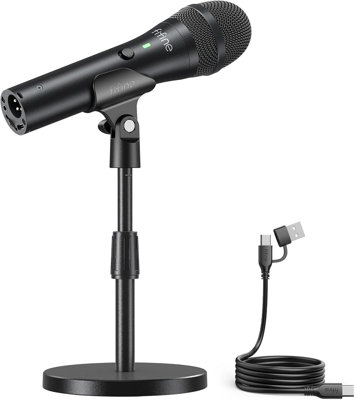 FIFINE - Micrófono dinámico USB\/XLR para grabación de podcast, jue...