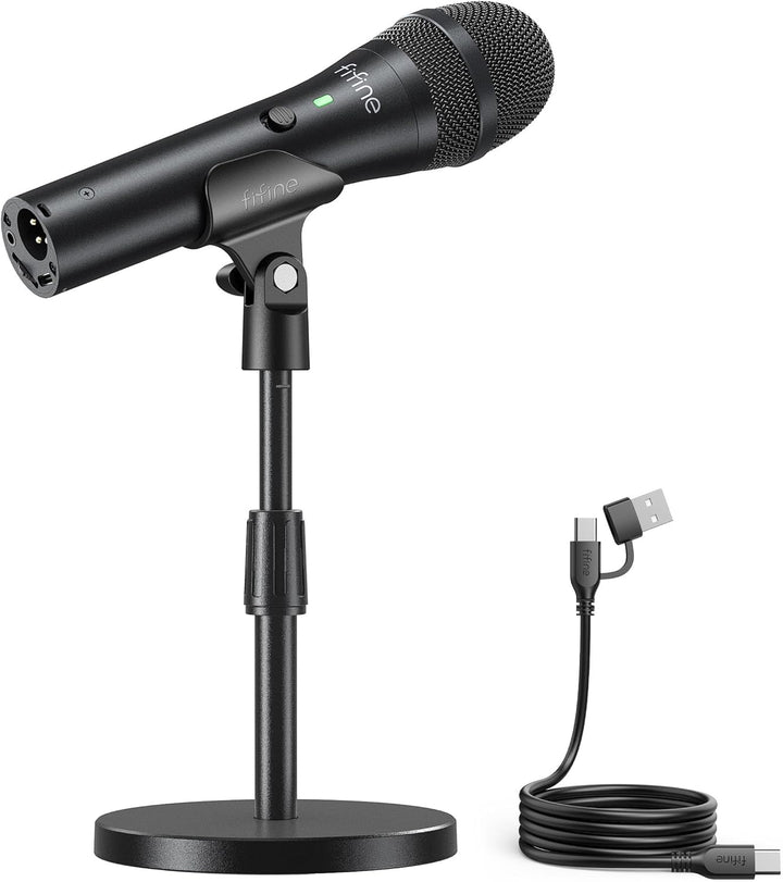 FIFINE - Micrófono dinámico USB\/XLR para grabación de podcast, jue...