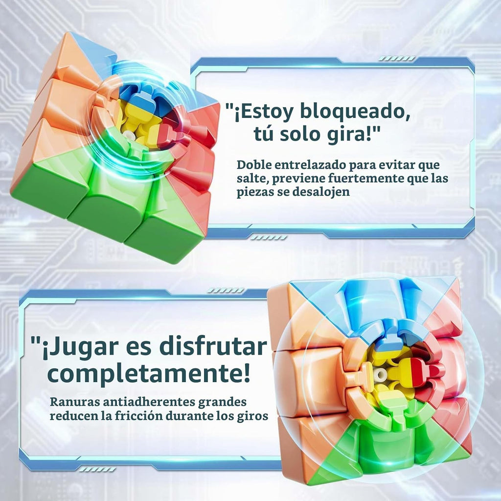 Moyu Meilong - Juego de cubos educativos de 2 x 2, 3 x 3, 4 x 4, 5 x 5, 6 x 6, 7 x 7, cubo moyu, sin calcomanías, paquete de 6 unidades