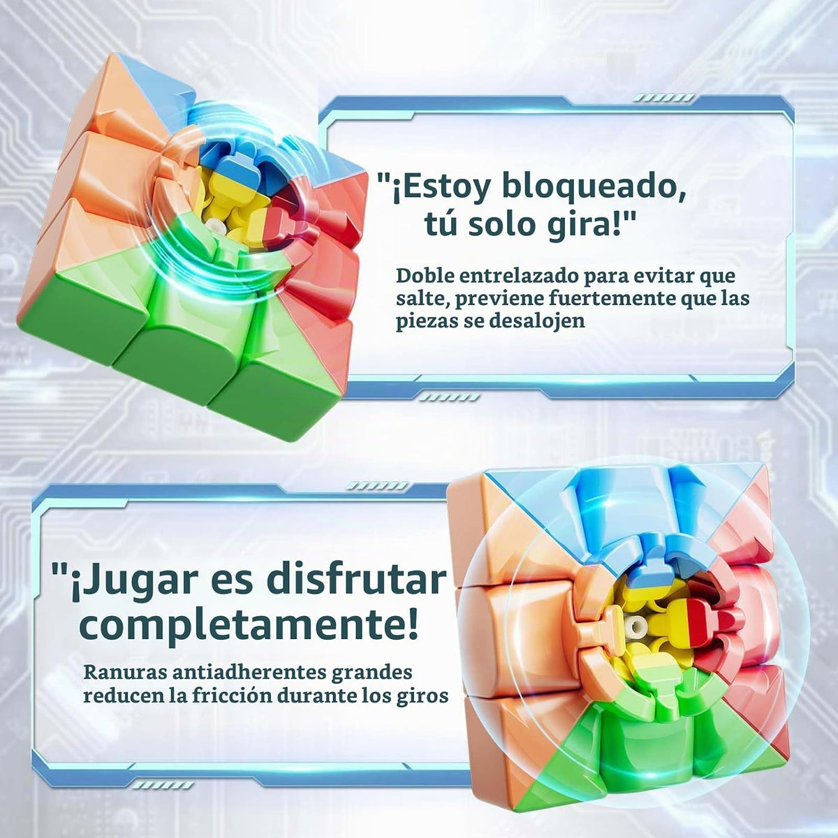 Moyu Meilong - Juego de cubos educativos de 2 x 2, 3 x 3, 4 x 4, 5 x 5, 6 x 6, 7 x 7, cubo moyu, sin calcomanías, paquete de 6 unidades