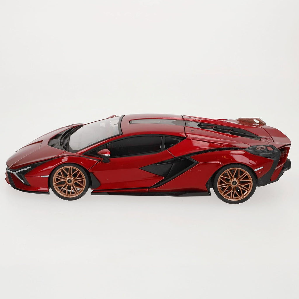 Lamborghini Sian FKP 37 Rojo con ruedas de cobre 118 Modelo de automóvil fundido a presión por Bburago 11046 TY-18-11046R