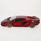 Lamborghini Sian FKP 37 Rojo con ruedas de cobre 118 Modelo de automóvil fundido a presión por Bburago 11046 TY-18-11046R