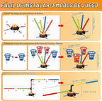 VATOS - Juego de puf y lanzamiento de anillos 3 en 1, juguete de salto musical para niños