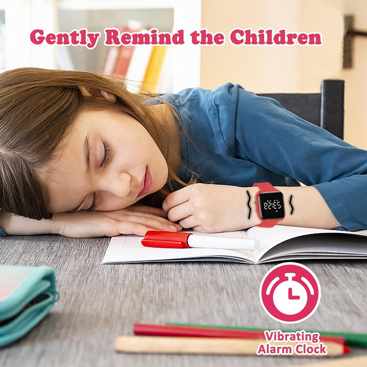 Relojes para niños y niñas, reloj deportivo digital con contador de pasos, podómetro, alarma de vibración, sin aplicación, impermeable, rastreador de fitness, reloj para niños, niñas, adolescentes