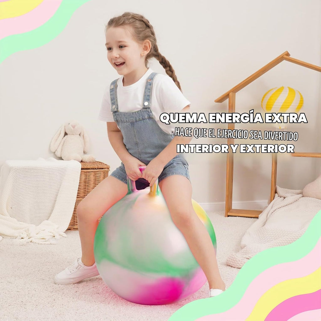 Bola de tolva para niños de 3 a 8 años, bola hinchable de 18 pulgadas con mango | Nubes