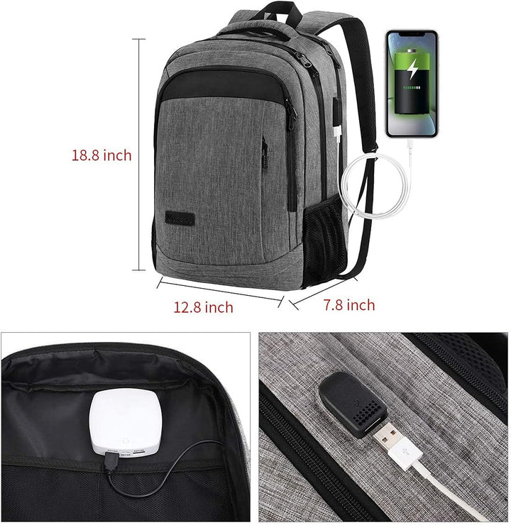 Monsdle Mochila de viaje para laptop, mochilas antirrobo con puerto...