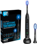 ALL IN - Cepillo de dientes eléctrico sónico LED para adultos, luz LED azul + roja, 4 modos, cerdas suaves, temporizador de 2 minutos, sin BPA