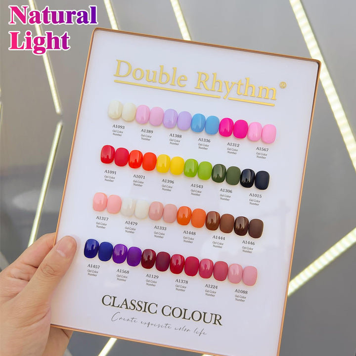 Double Rhythm 28 piezas 0.5 oz Esmalte de uñas de gel, juego de 28...
