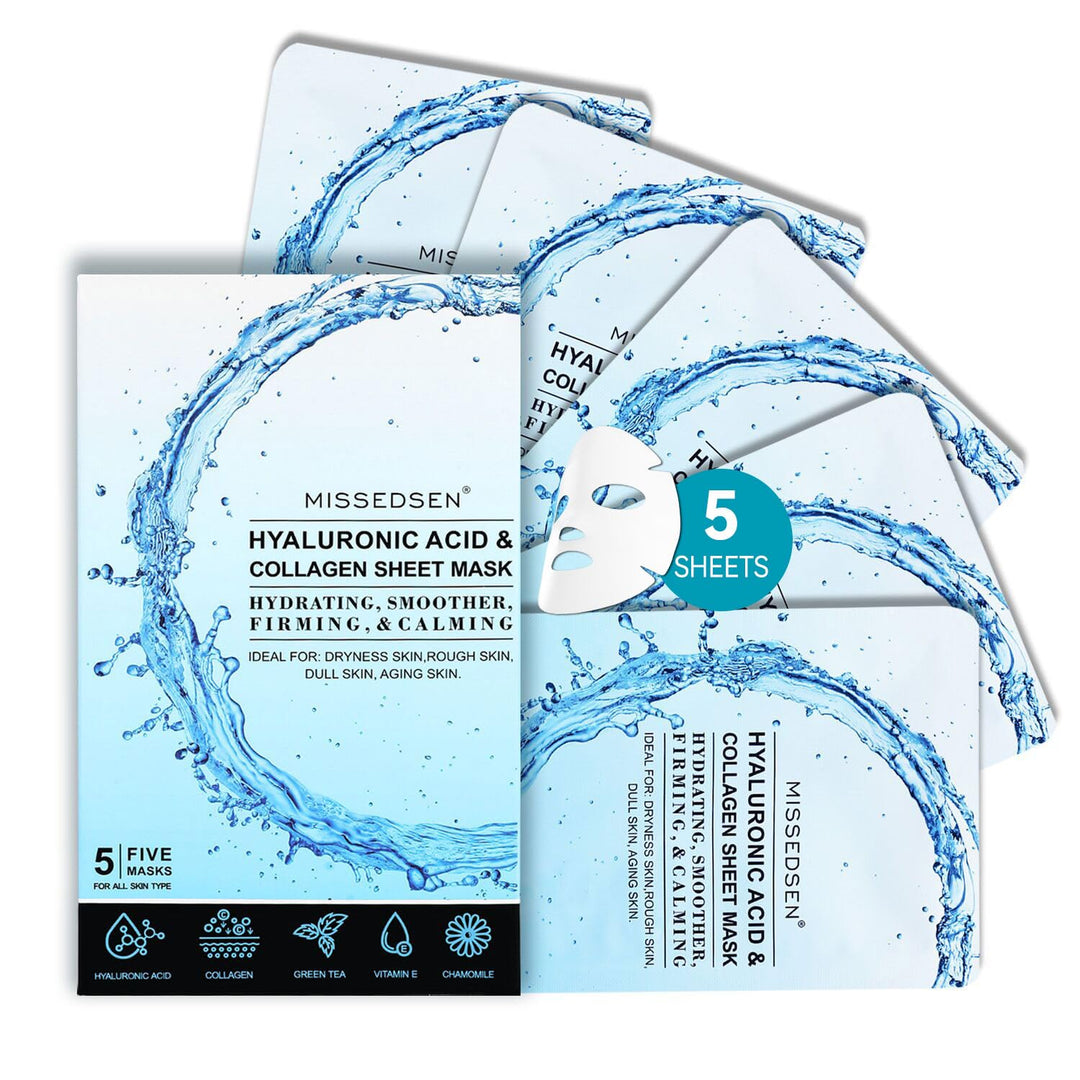 MISSEDSEN Mascarilla facial de colágeno con ácido hialurónico, acei...