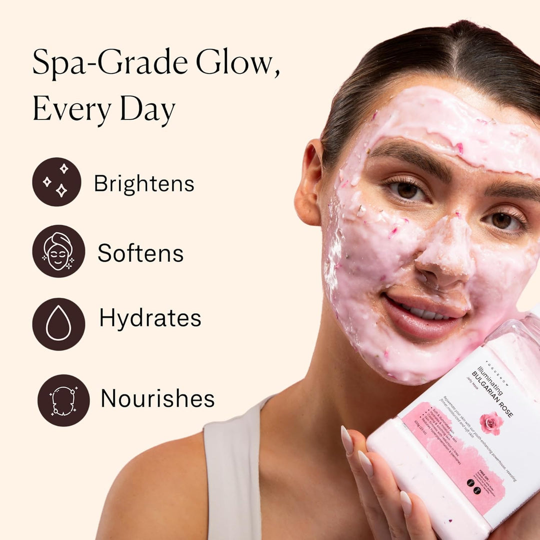 Mascarilla facial de gelatina para faciales \u2013 Rosa búlgara hid...
