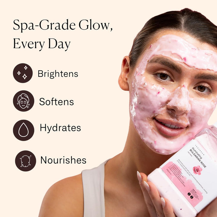 Mascarilla facial de gelatina para faciales \u2013 Rosa búlgara hid...