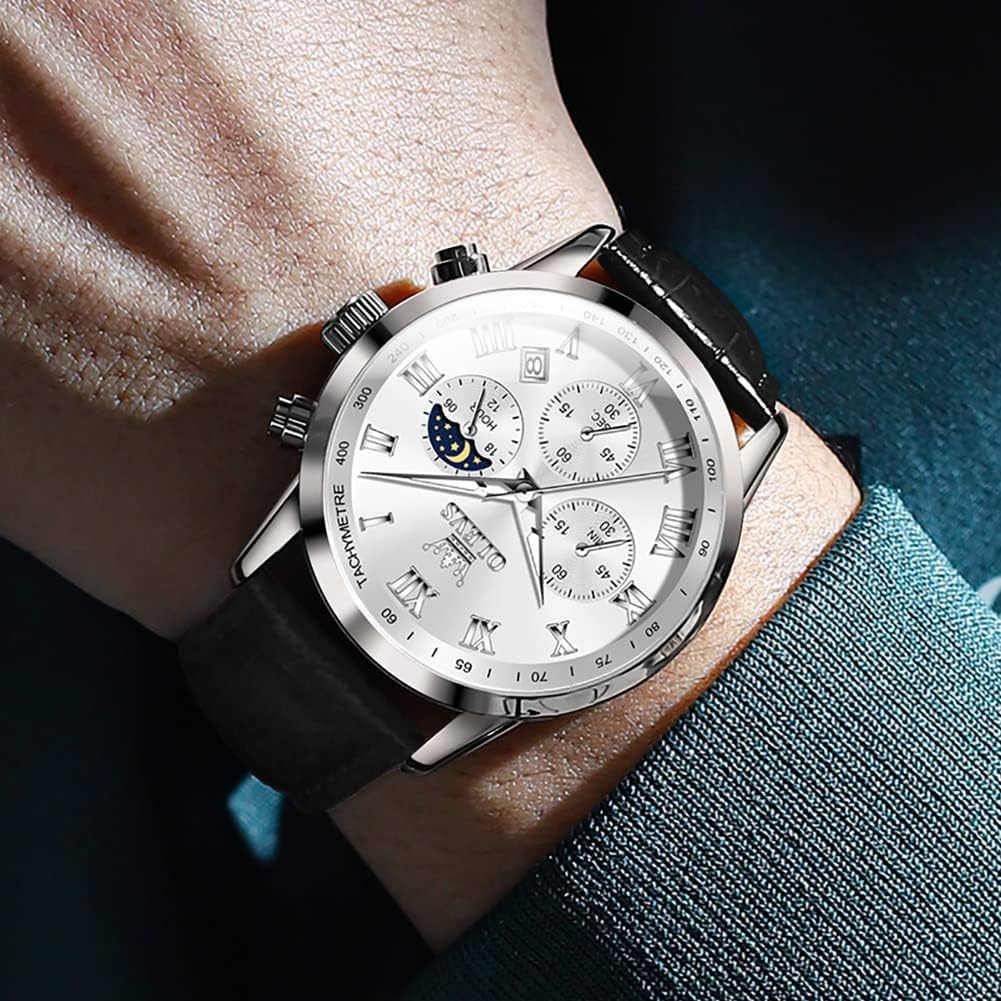 OLEVS Relojes para Hombres Lujo Cara Grande Relojes Resistente al Agua