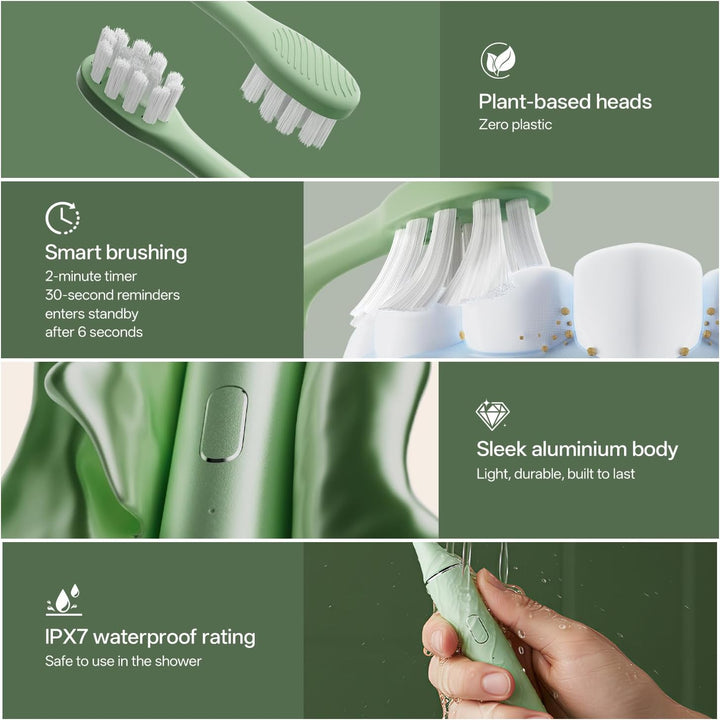 Oday Cepillo de dientes eléctrico Sonic para adultos con soporte de...