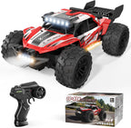 Auto de control remoto, 4WD de alta velocidad 30+KPH RC Cars para niños de 8 a 12 años, 2.4 GHz, camión RC Monster Truck 1:18 con 2 baterías recargables y luces LED, regalos de cumpleaños para