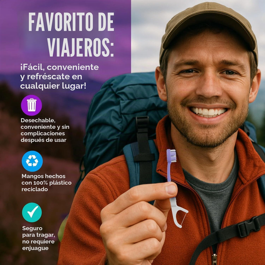 GuruNanda Mini cepillos de dientes desechables con pasta de dientes...