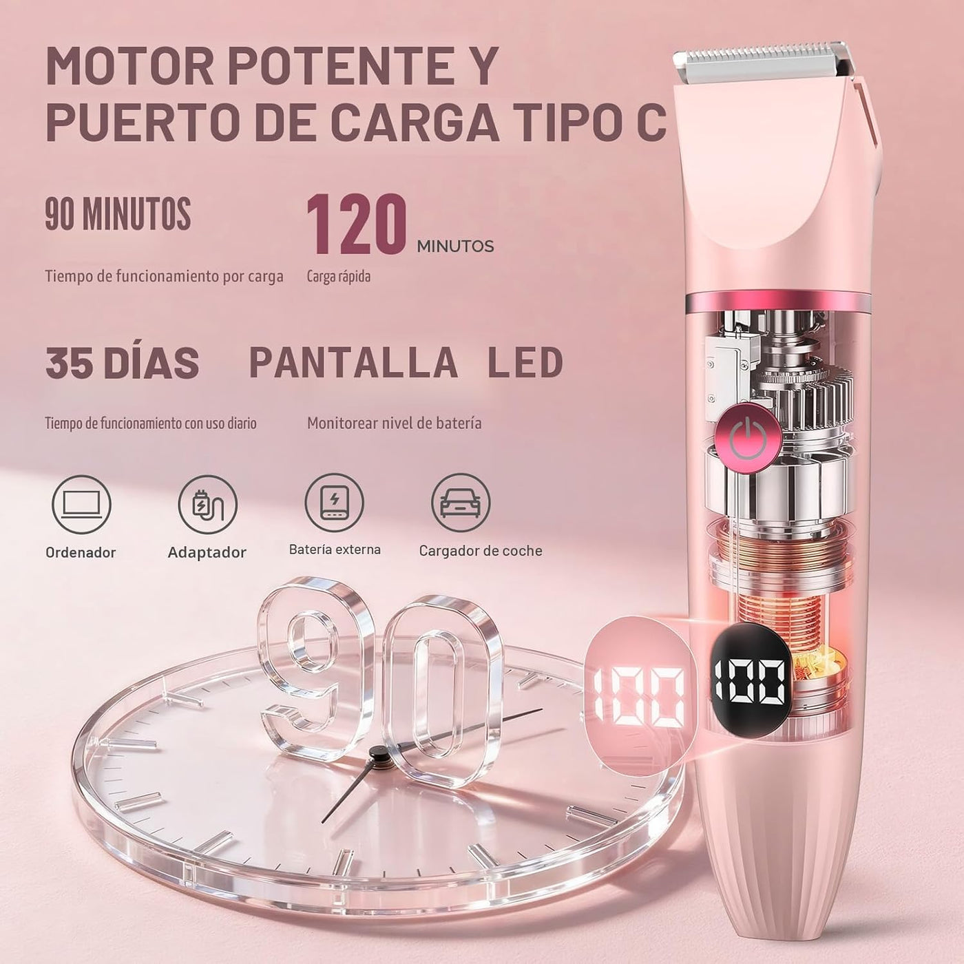Crolanli Recortadora de bikini para mujer, maquinilla de afeitar el...