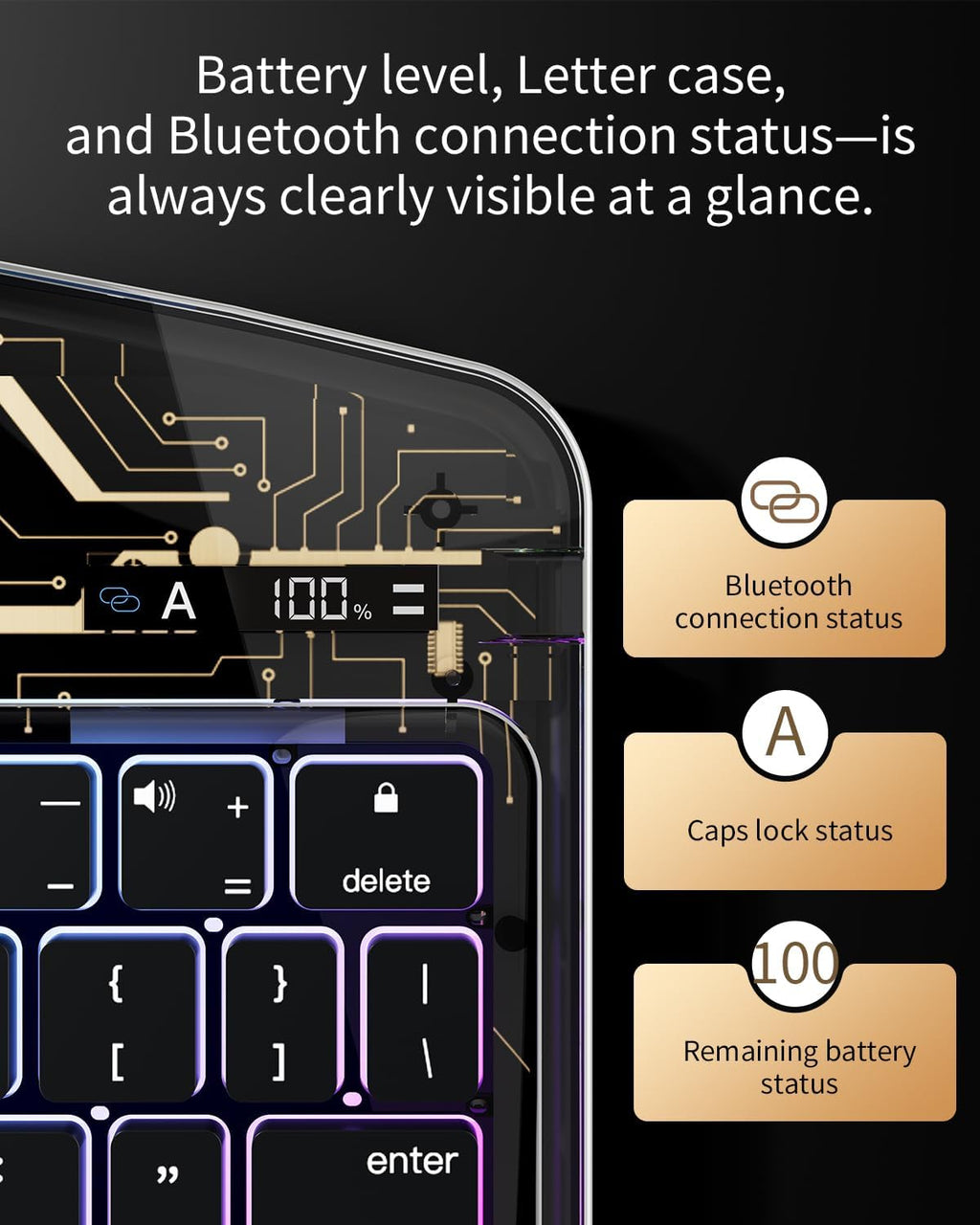 Funda de teclado Bluetooth inalámbrica de 360 ° para iPad Air de 13