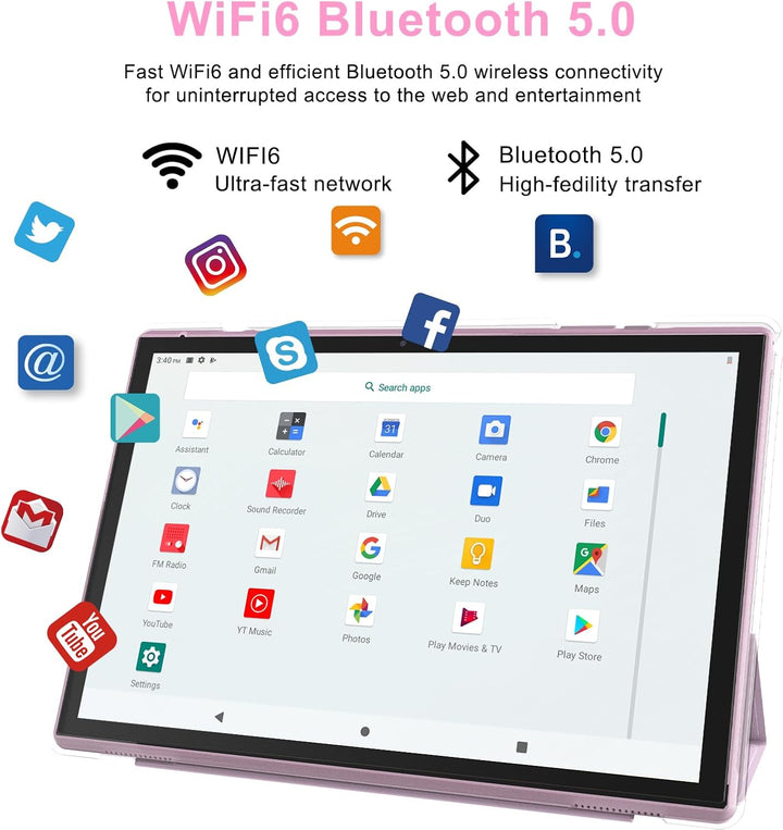 Tableta de 10 pulgadas Android 14 con estuche y lápiz táctil, 6GB R...