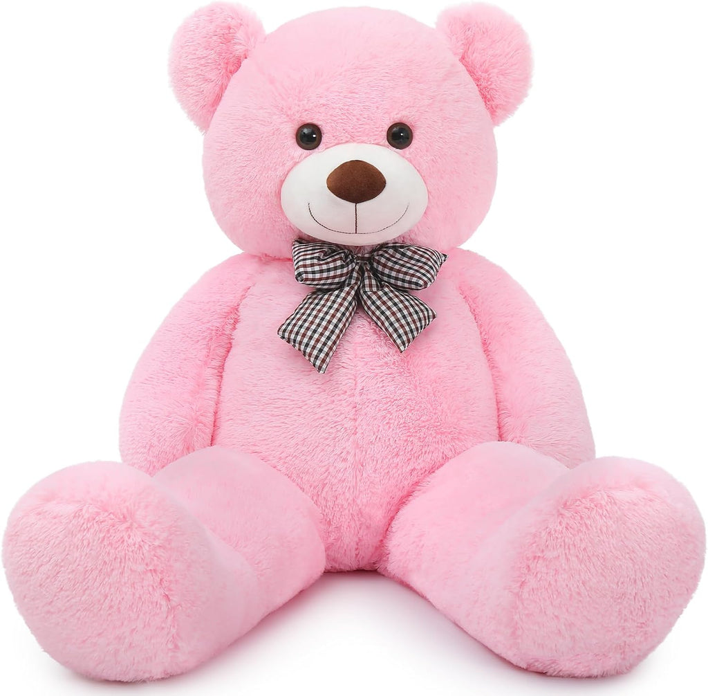 MaoGoLan Oso de peluche gigante de 4 pies, adorable y tierno oso de peluche grande animal de peluche de 47 pulgadas, oso de peluche rosa regalo de peluche decoración para baby shower, fiesta