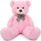 MaoGoLan Oso de peluche gigante de 4 pies, adorable y tierno oso de peluche grande animal de peluche de 47 pulgadas, oso de peluche rosa regalo de peluche decoración para baby shower, fiesta