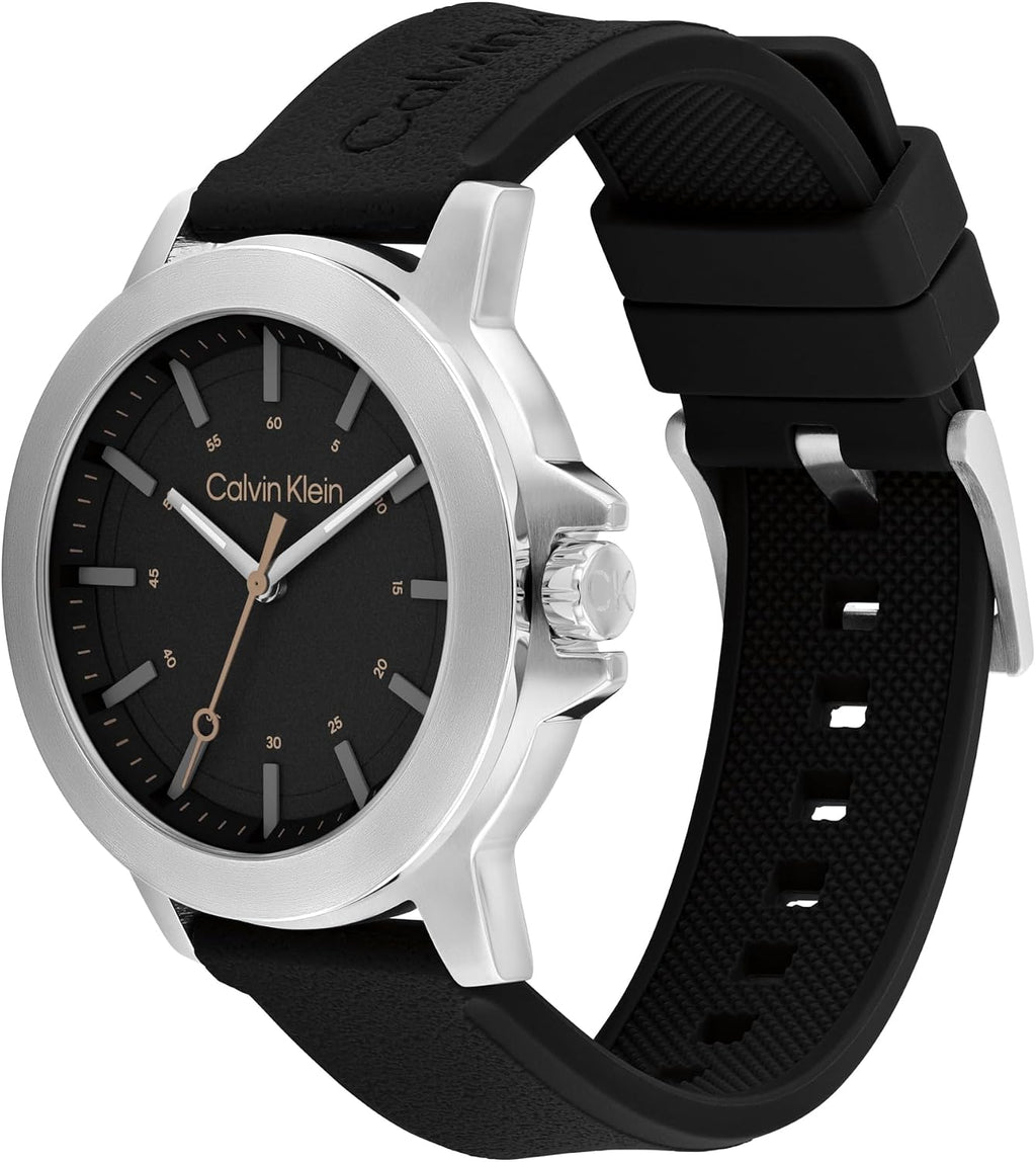 Calvin Klein Reloj para hombre CK Reset - Reloj de cuarzo de 42mm 3H - Correa de silicona deportiva - Resistencia al agua 30 metros – Joya de moda premium con un aspecto audaz - Regalo para él
