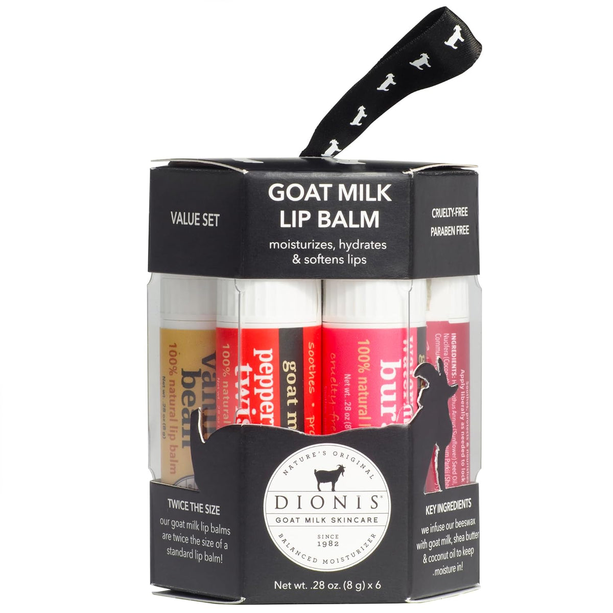 Dionis Goat Milk Signature - Juego de bálsamo labial hidratante par...