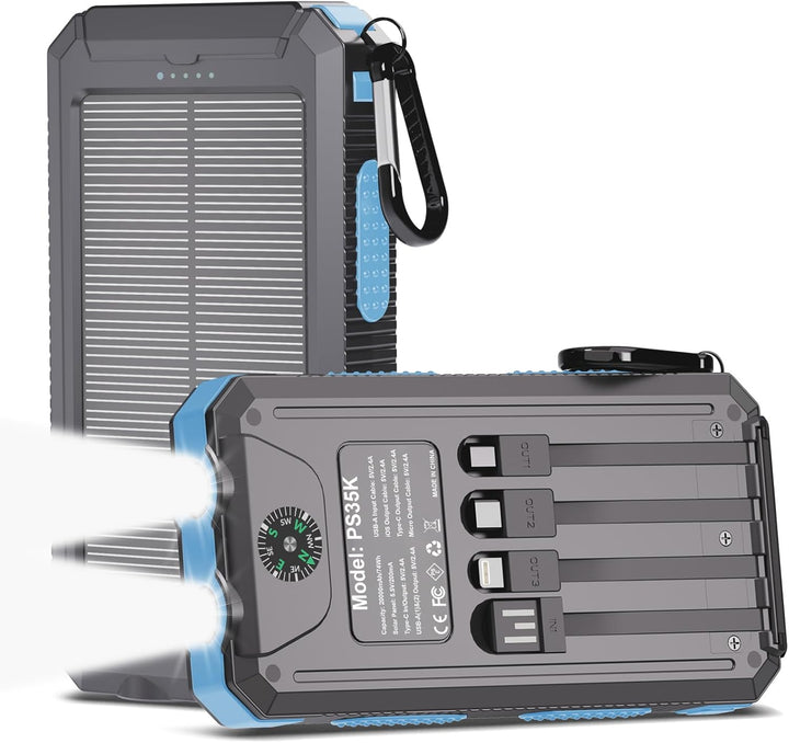 Cargador solar de batería de 20,000 mAh, cargador de teléfono portá...