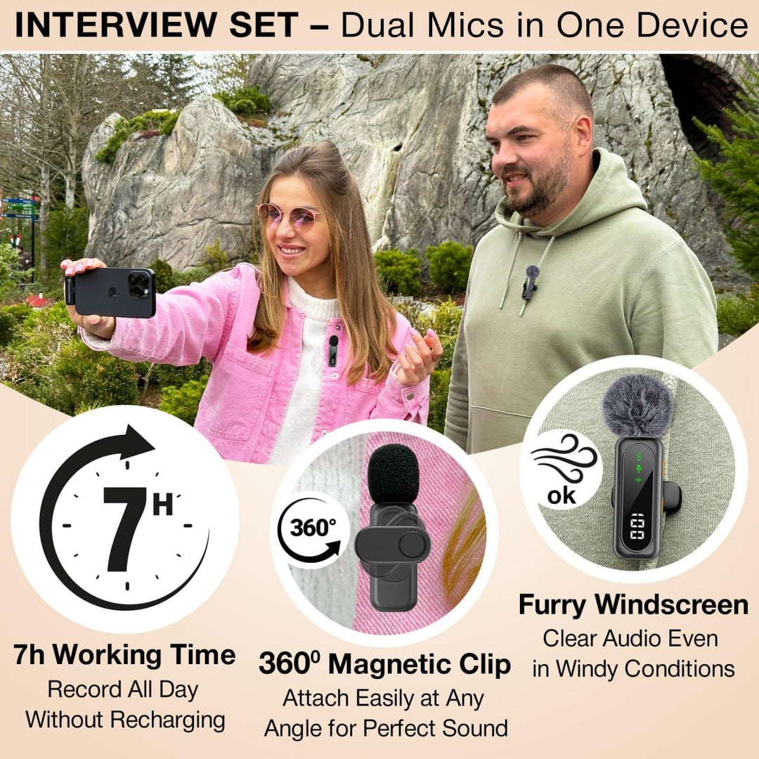 Micrófono Lavalier Inalámbrico para iPhone Mini Micrófono Android\/...