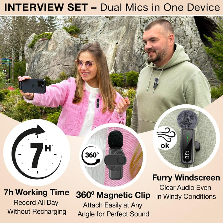 Micrófono Lavalier Inalámbrico para iPhone Mini Micrófono Android\/...