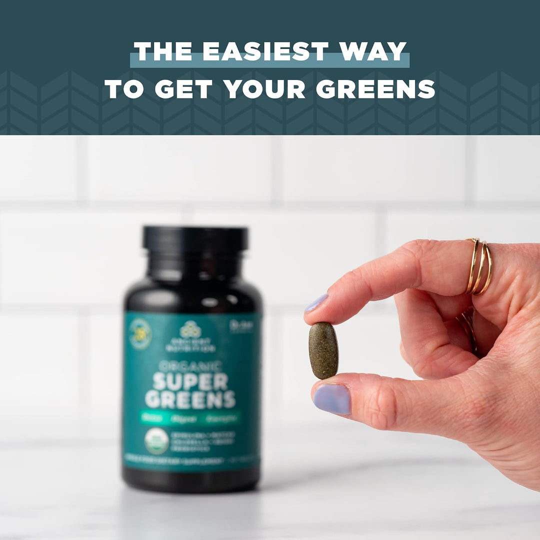 Ancient Nutrition Super Greens con probióticos, tabletas orgánicas...