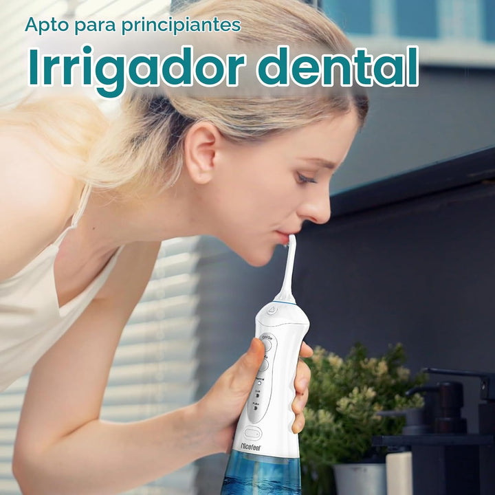 Nicefeel - Hilo dental de agua recargable con carga rápida, limpiad...