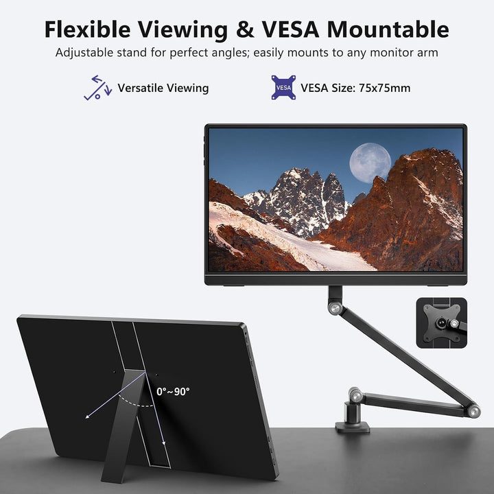 ForHelp Pantalla portátil de 18.5 pulgadas 100Hz, monitor FHD 1920x...
