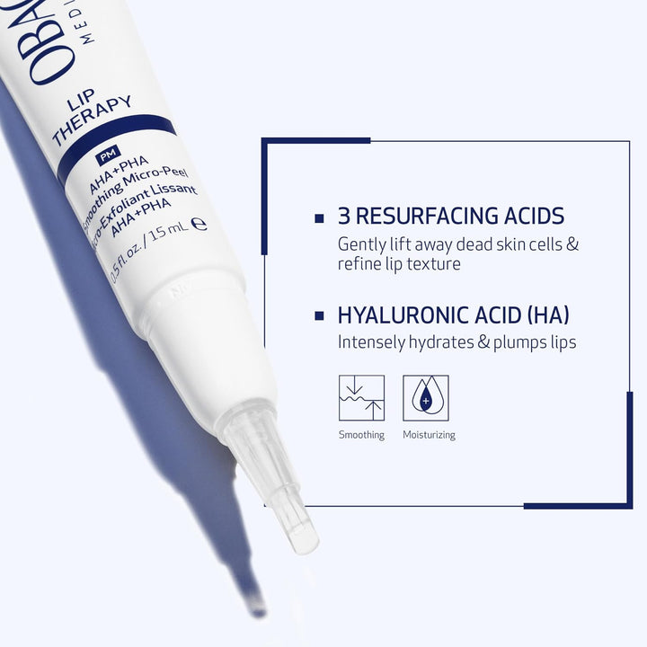 Obagi Lip Therapy AHA+PHA suavizante Micro-Peel con ácido hialuróni...