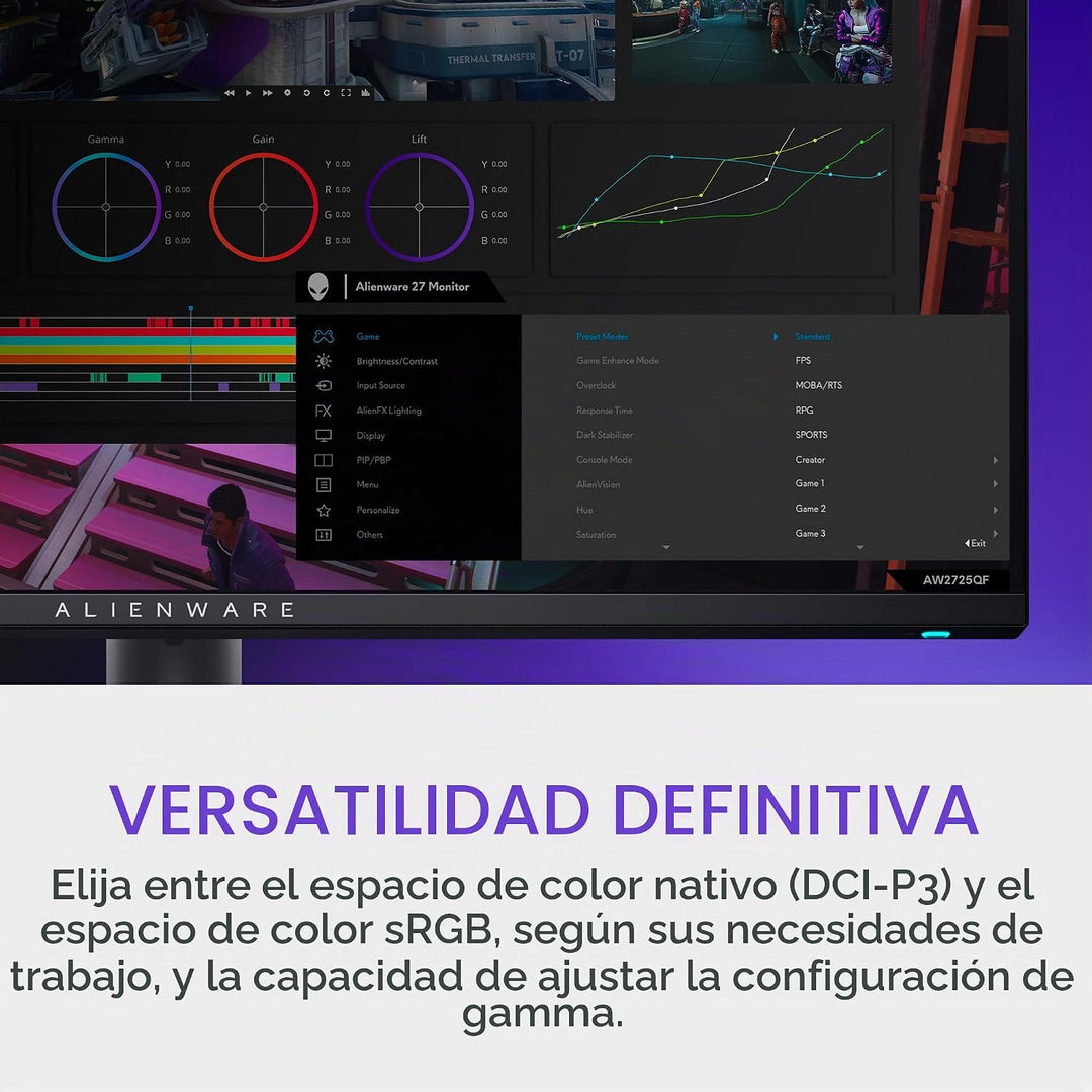 Alienware 27 Monitor de juegos de resolución dual - AW2725QF - 4K a...