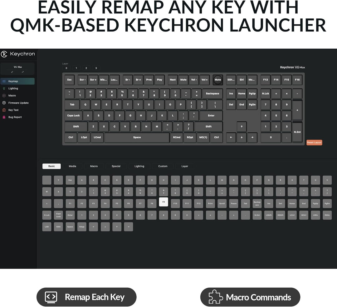 Keychron V6 Max Teclado Mecánico Inalámbrico Personalizable, 2.4 GH...